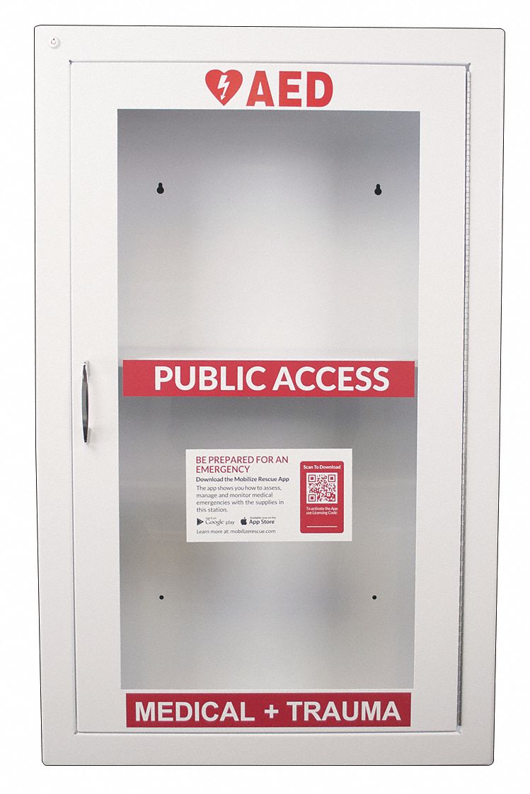 ZOLL Medical Supply Case White, Steel, Flip Open, 36 in Ht, 8 in Lg