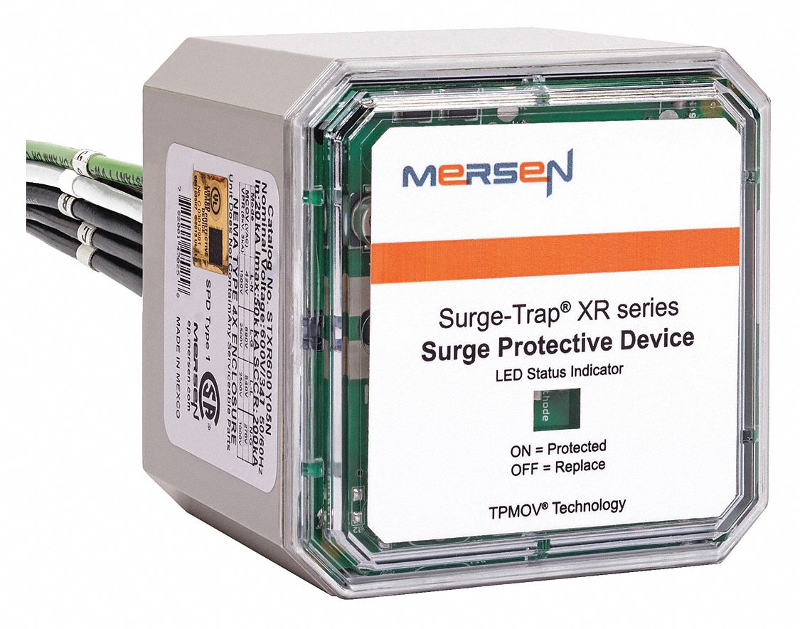 Surge Protection Device: Three Phase, 347/600V AC Wye, 420/840 V AC, Polycarbonate, 4X
