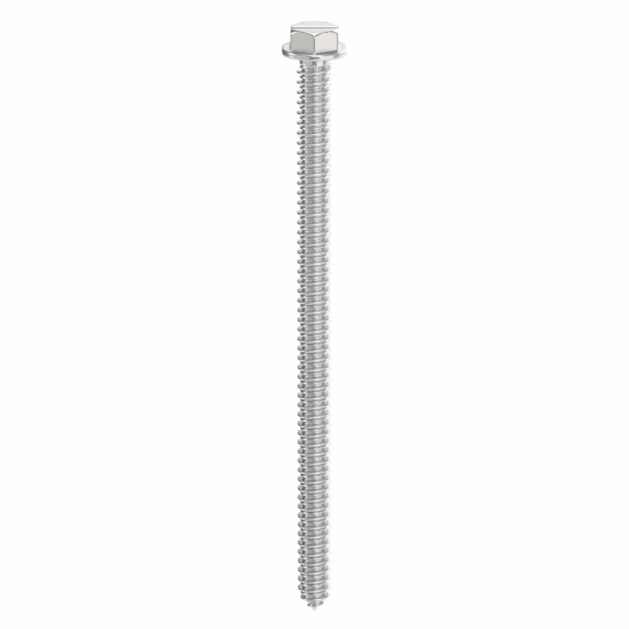 Concrete Anchor Screw: 3 1/4 in Overall Lg, 3/16 in Dia, Steel, External Hex, Hex, 100 PK