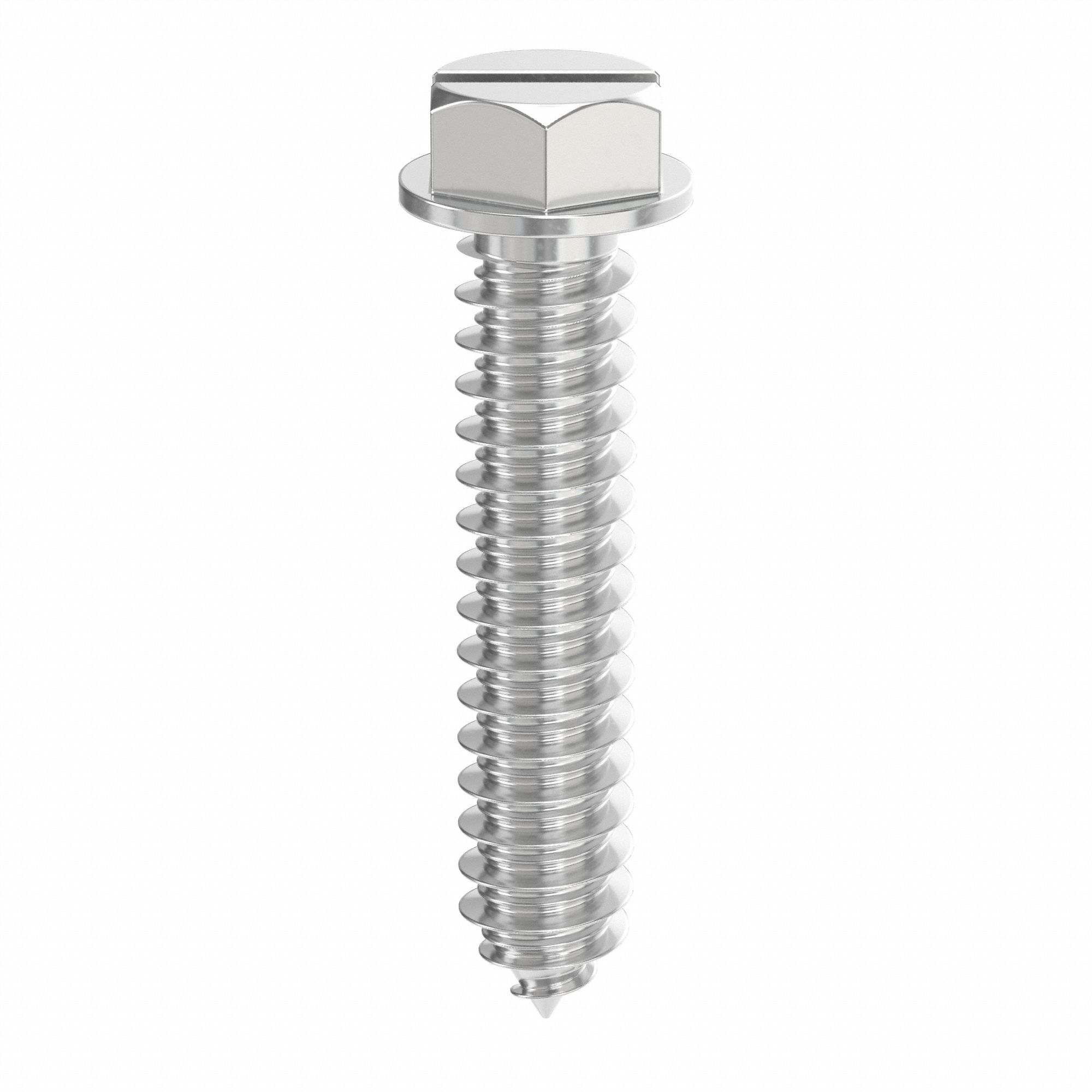 Concrete Anchor Screw: 1 1/4 in Overall Lg, 1/4 in Dia, Steel, External Hex, Hex, 100 PK