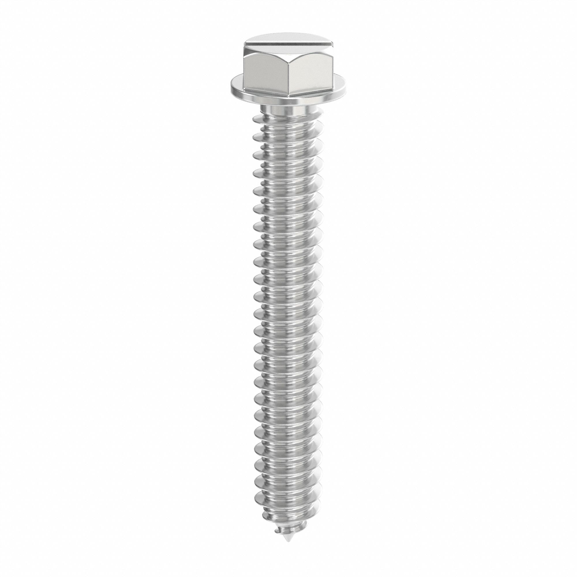 Concrete Anchor Screw: 1 3/4 in Overall Lg, 1/4 in Dia, Steel, External Hex, Hex, 100 PK