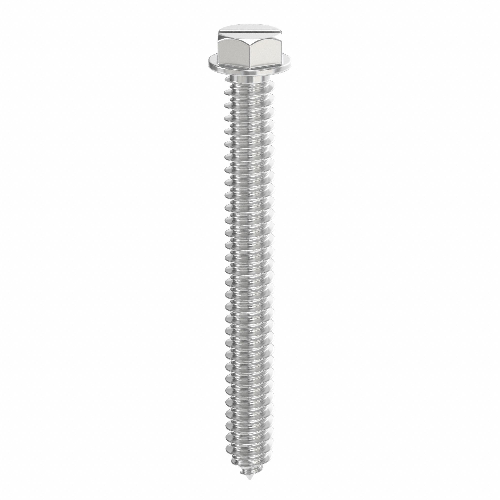 Concrete Anchor Screw: 2 1/4 in Overall Lg, 1/4 in Dia, Steel, External Hex, Hex, 100 PK