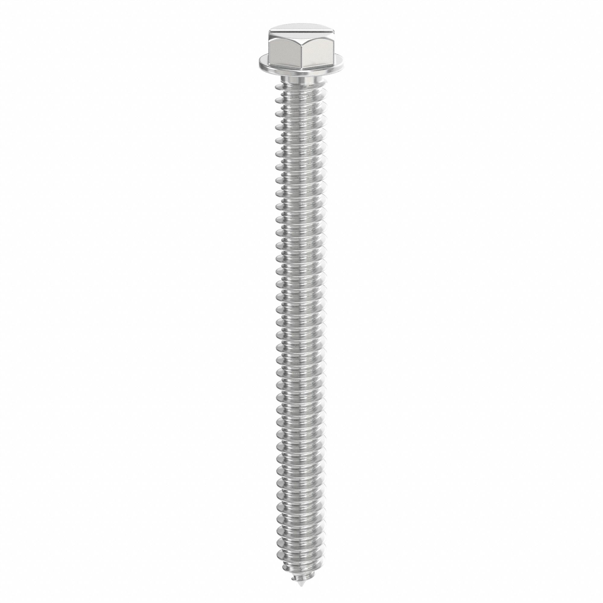 Concrete Anchor Screw: 2 3/4 in Overall Lg, 1/4 in Dia, Steel, External Hex, Hex, 100 PK