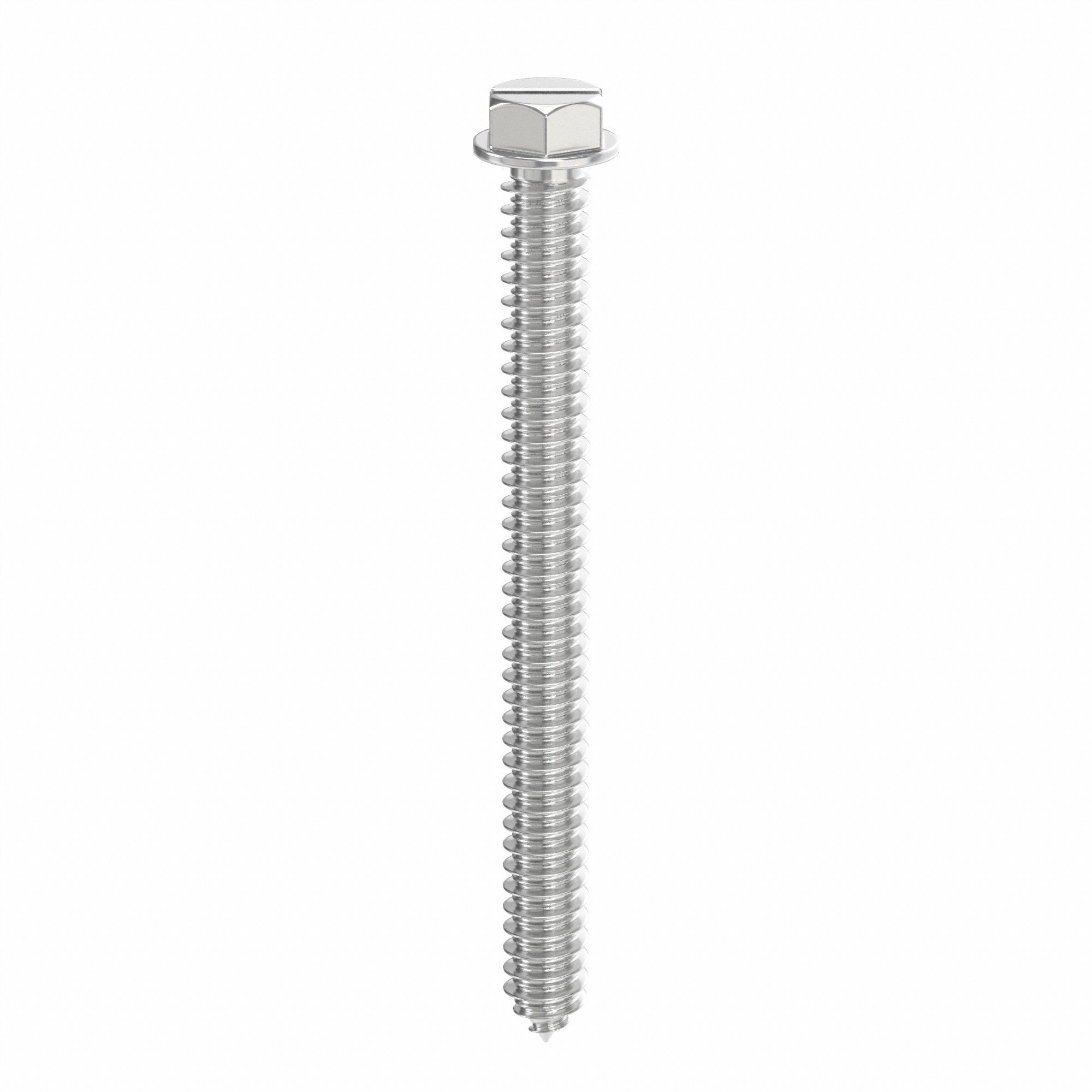 Concrete Anchor Screw: 3 3/4 in Overall Lg, 1/4 in Dia, Steel, External Hex, Hex, 100 PK