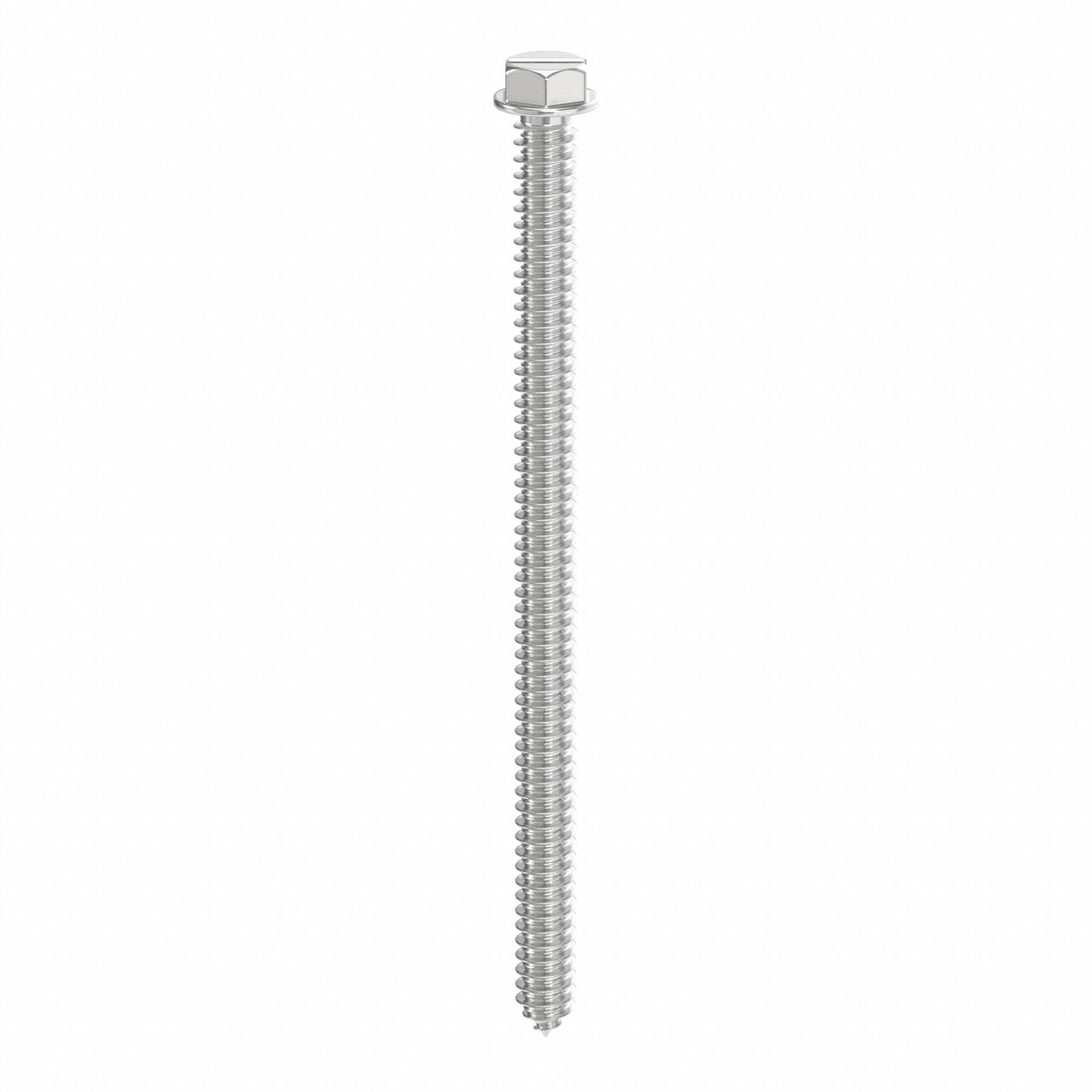 Concrete Anchor Screw: 4 in Overall Lg, 1/4 in Dia, Steel, External Hex, Hex, Steel, 100 PK
