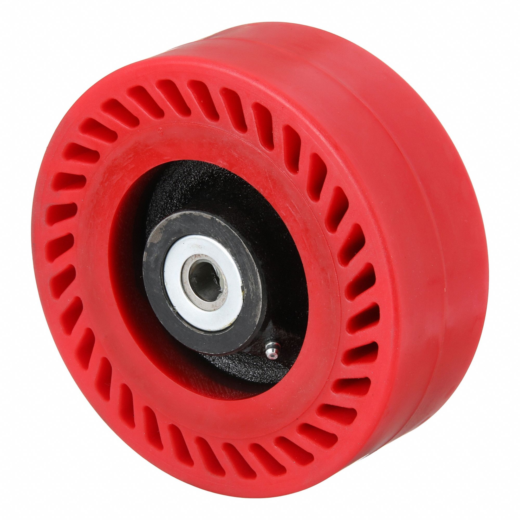 Caster Wheel: 8 in Wheel Dia., 3 in Wheel Wd, Polyurethane, 1, 600 lb Load Rating
