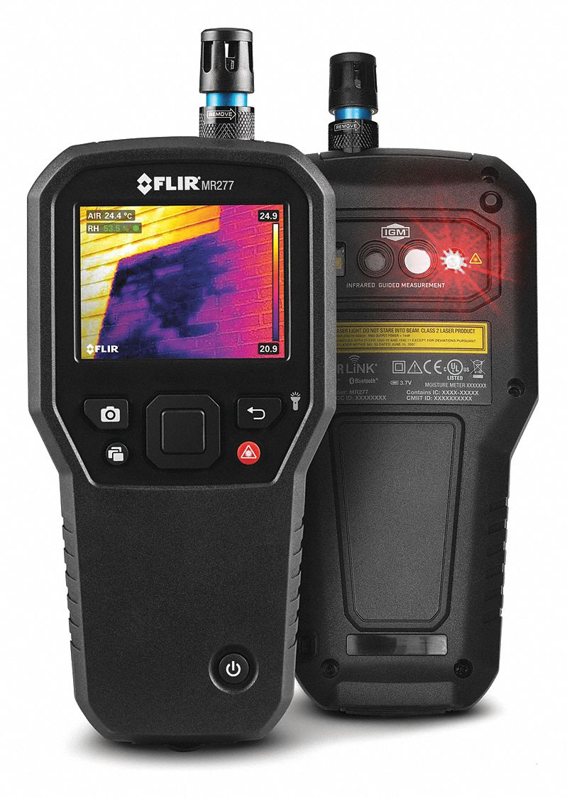 FLIR, 0 to 99.9 Moisture Content, 3 Digit LCD with Bargraph, Moisture