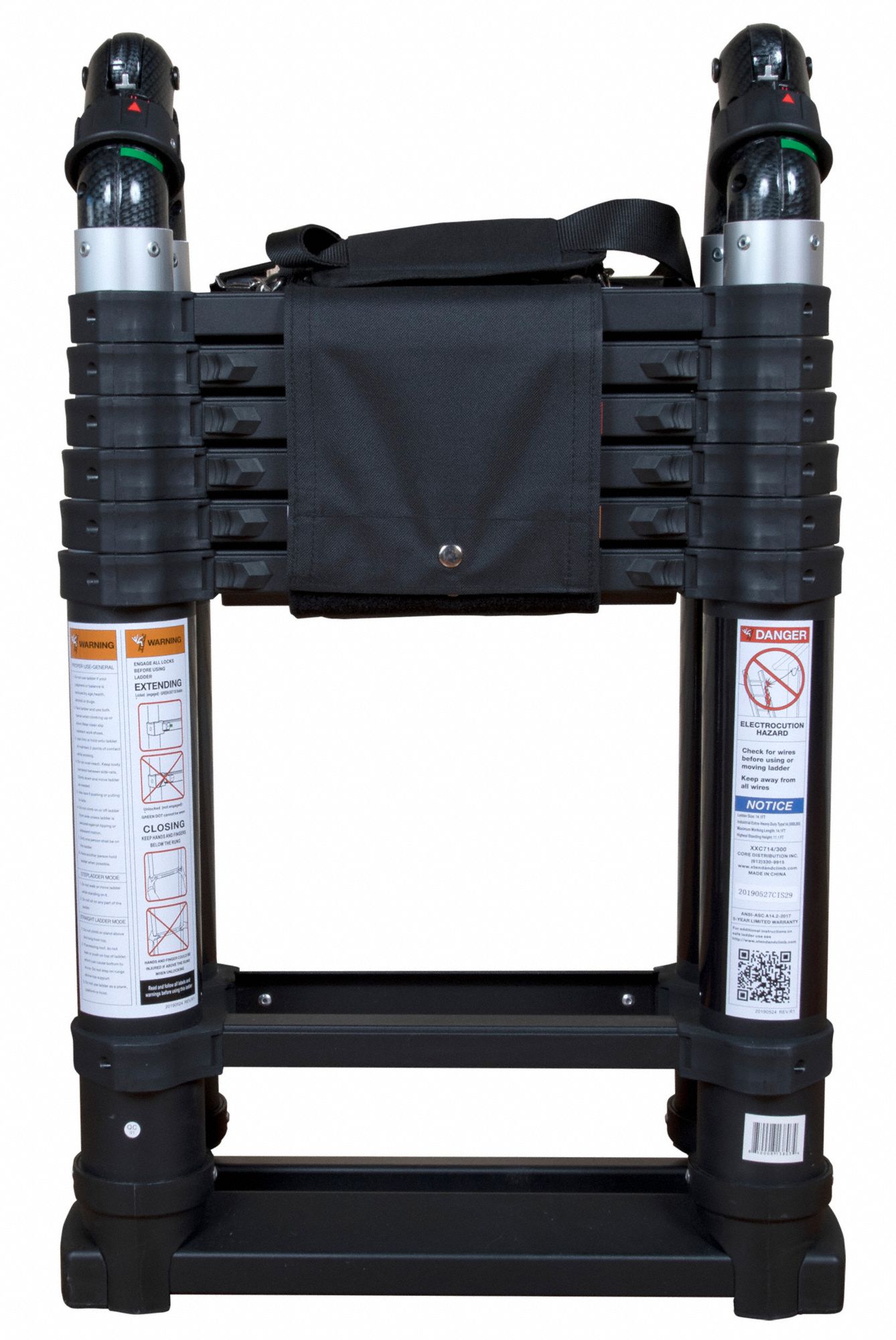 XTEND + CLIMB 14 ft Extended Ladder Height Telescoping Ladder, 300 lb