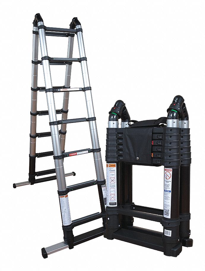 XTEND + CLIMB 14 ft Extended Ladder Height Telescoping Ladder, 300 lb