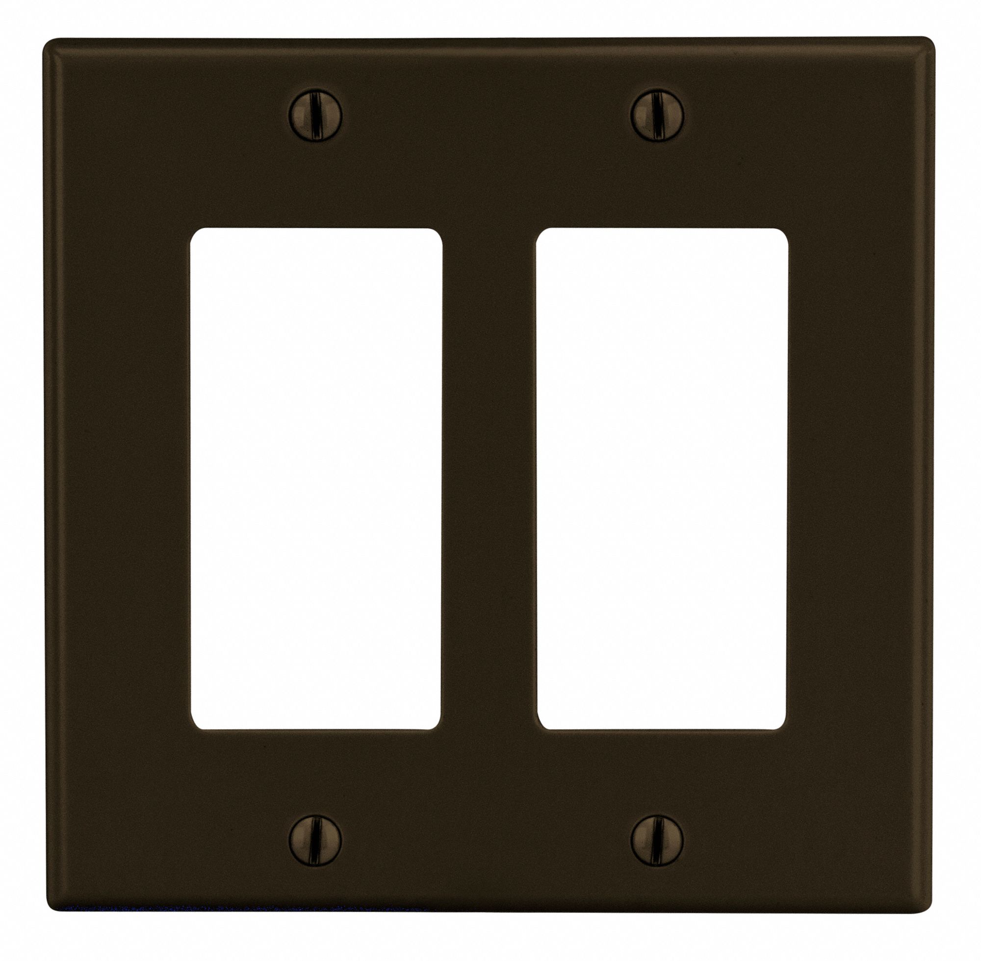 Rocker Wall Plate: Decorator-Rocker, Plastic, Brown, 2 Outlet Openings, 2 Switch Openings
