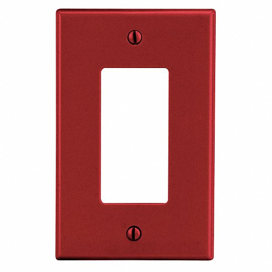 HUBBELL WIRING DEVICE-KELLEMS P26R Rocker Wall Plate,Red 