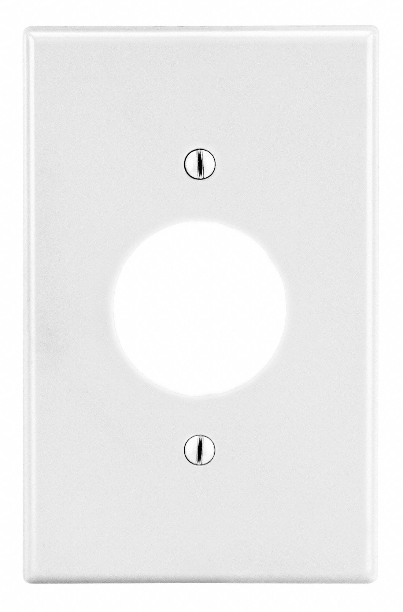 SINGLE RECEPTACLE WALL PLATE,WHITE,POLY