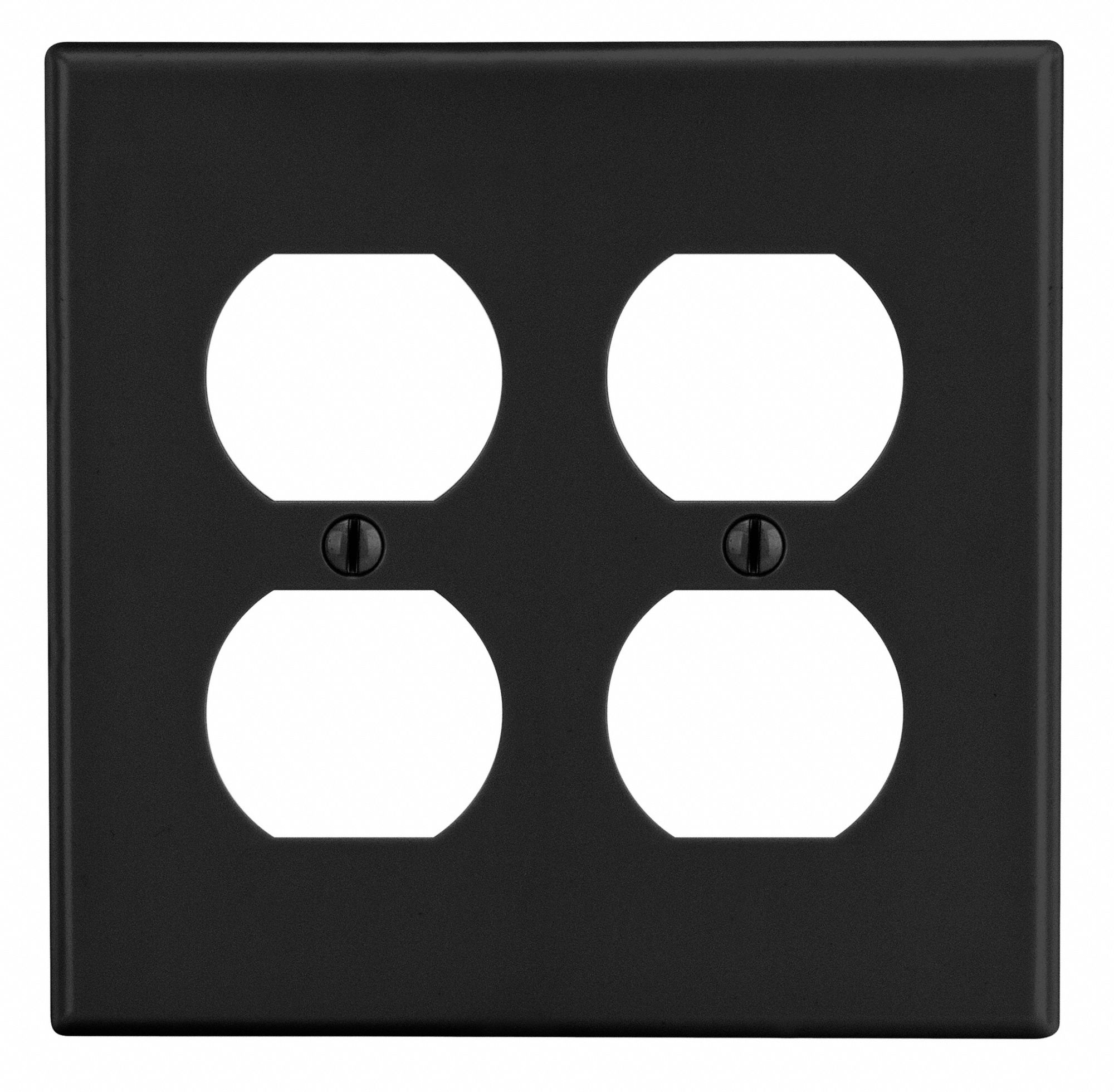 DUPLEX RECEPTACLE WALL PLATE,BLACK,POLY