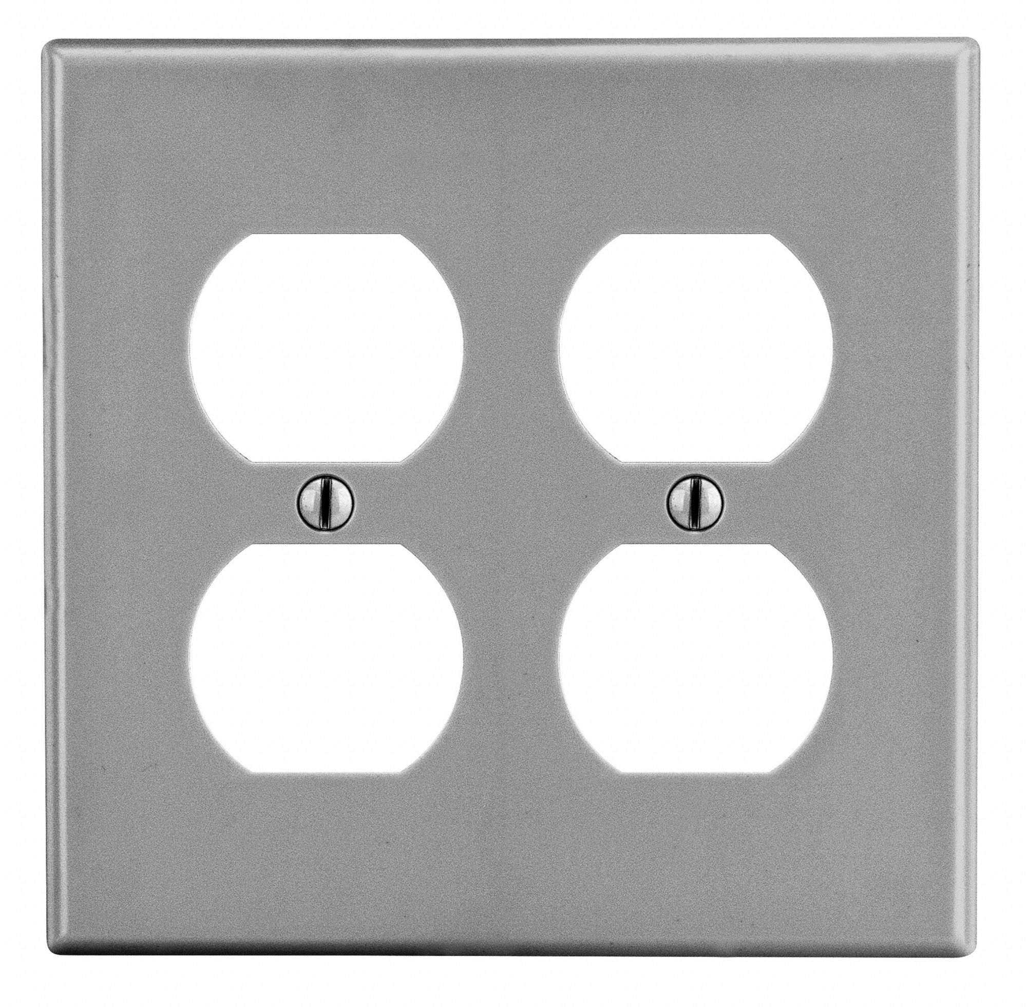 Duplex Receptacle Wall Plate: Duplex Outlet, Plastic, Graphite, 2 Outlet Openings, 0 Switch Openings
