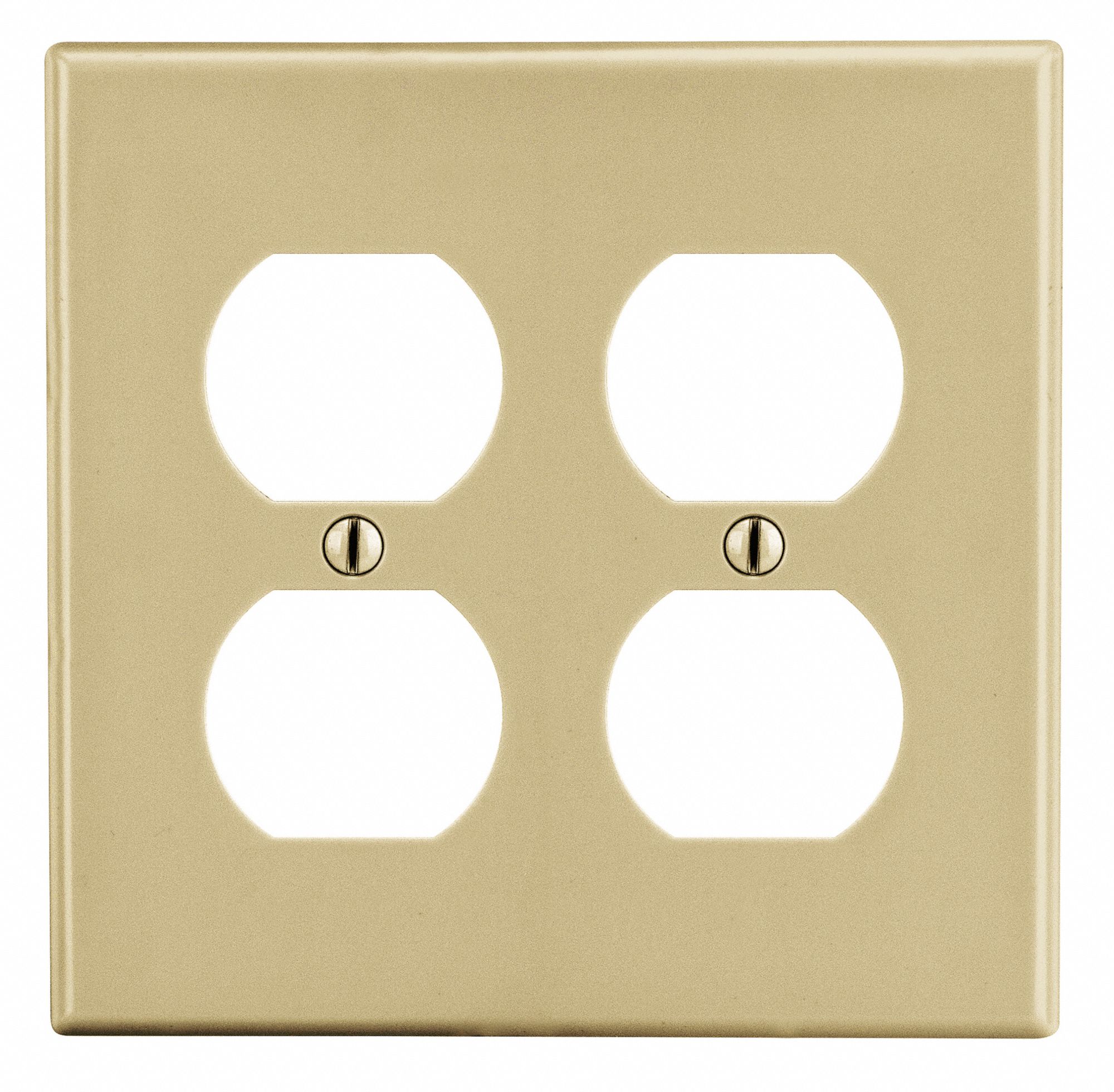 PLAQUE MURALE P/PRISE DOUBLE,IVOIRE,POLY