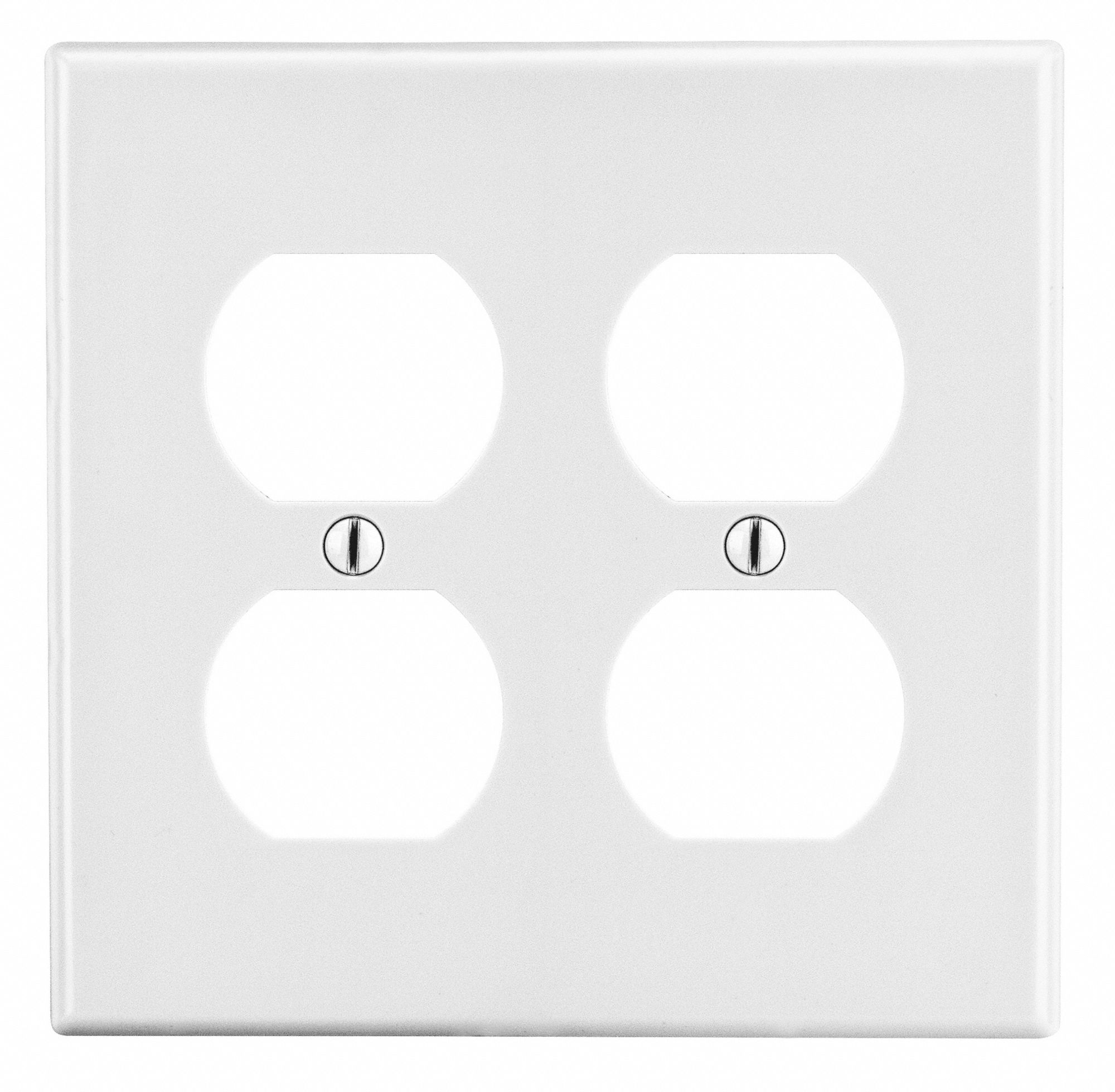 DUPLEX RECEPTACLE WALL PLATE,WHITE,POLY