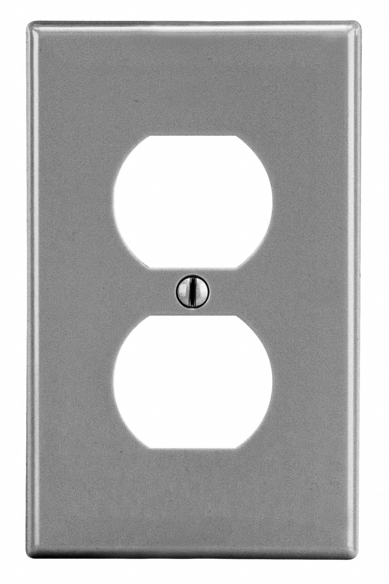 DUPLEX RECEPT WALL PLATE,GRAPHITE,POLY