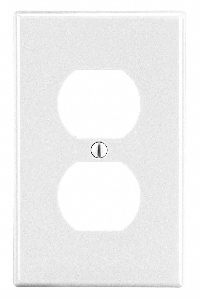 DUPLEX RECEPTACLE WALL PLATE,WHITE,POLY