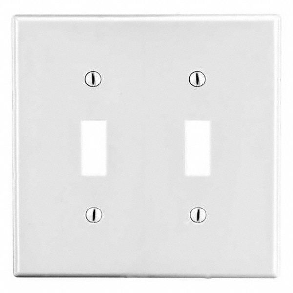 TOGGLE SWITCH WALL PLATE,WHITE,POLY