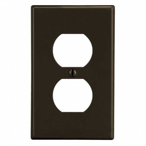 DUPLEX RECEPTACLE WALL PLATE,BROWN,POLY