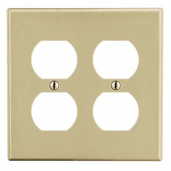 DUPLEX RECEPTACLE WALL PLATE,IVORY,POLY