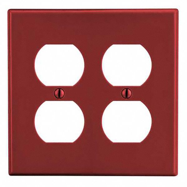 DUPLEX RECEPTACLE WALL PLATE,RED,POLY