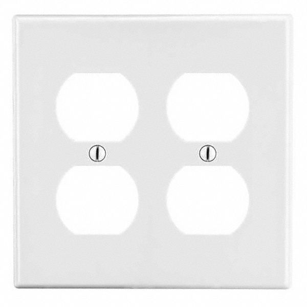 PLAQUE MURALE P/PRISE DOUBLE,BLNC,POLY