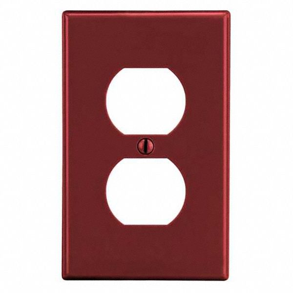 DUPLEX RECEPTACLE WALL PLATE,RED,POLY