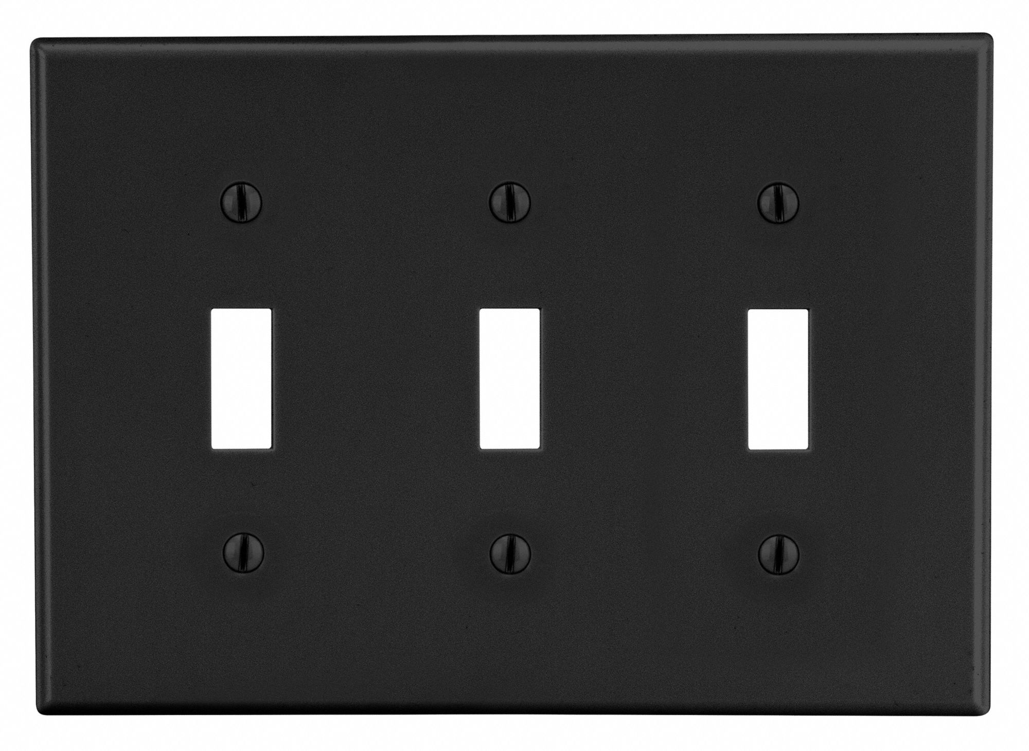 TOGGLE SWITCH WALL PLATE,BLACK,POLY