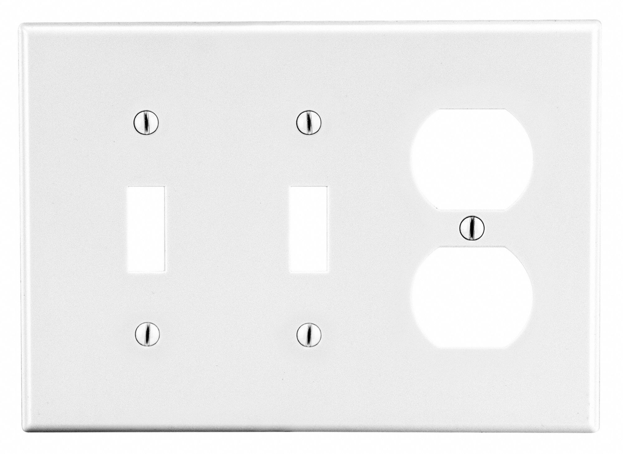 Combo, Plastic, Duplex Receptacle Wall Plate 55KT86P28W Grainger