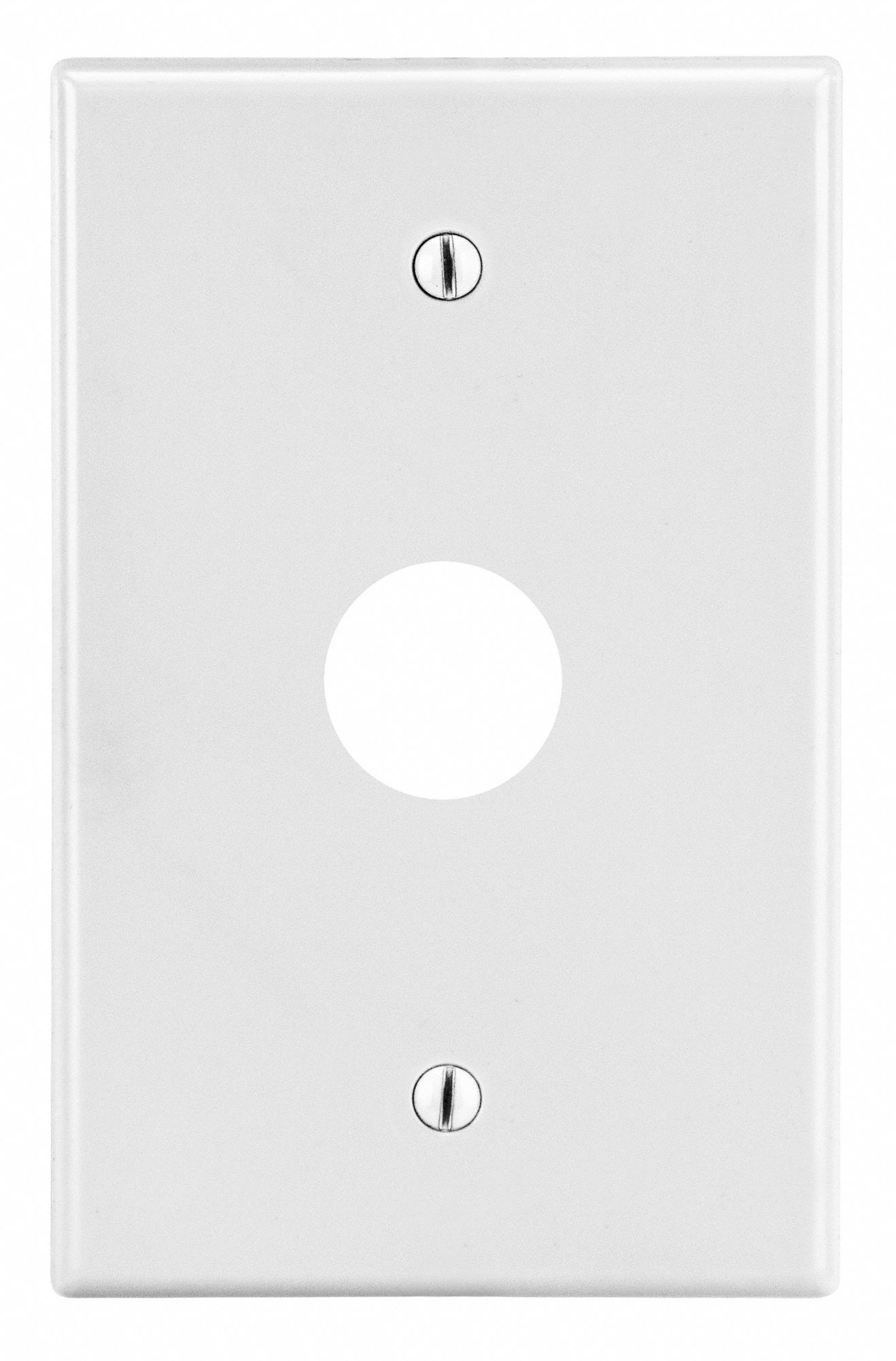 SINGLE RECEPTACLE WALL PLATE,WHITE,POLY