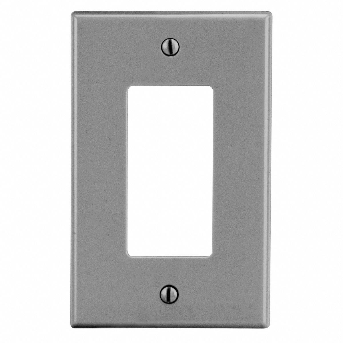 Rocker Wall Plate: Decorator-Rocker, Plastic, Graphite, 1 Outlet Openings, 1 Switch Openings