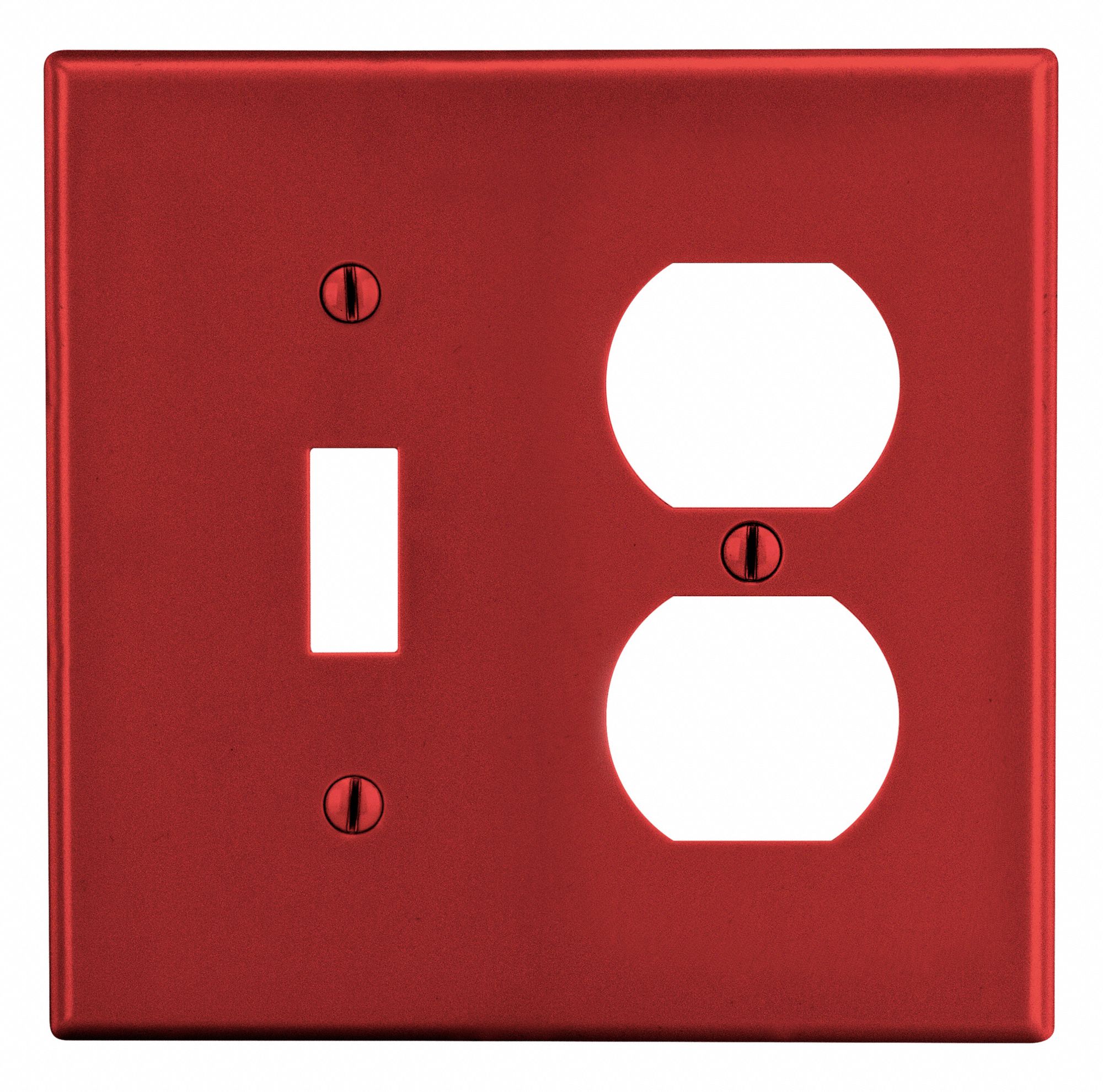 DUPLEX RECEPTACLE WALL PLATE,RED,POLY