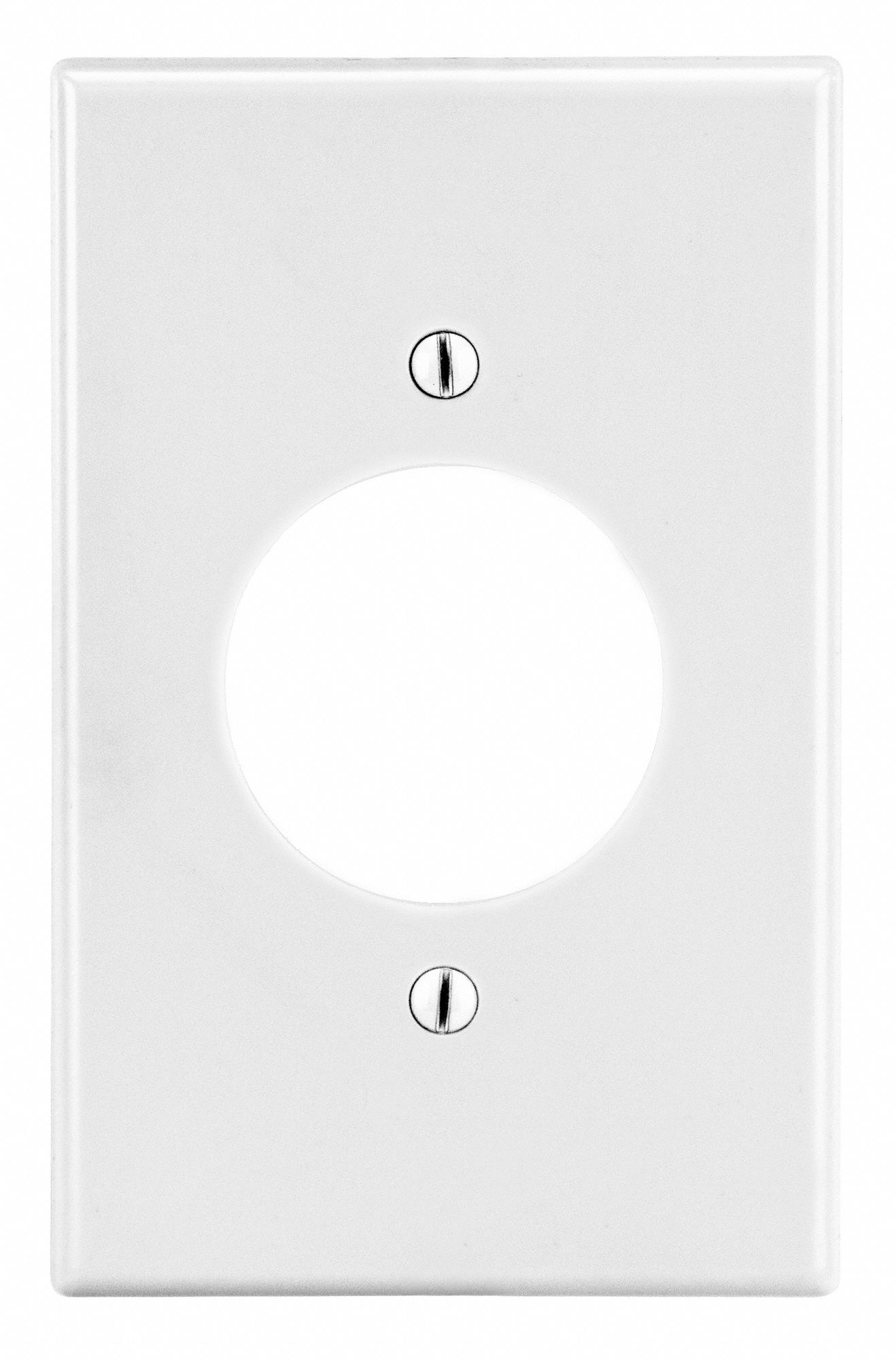 SINGLE RECEPTACLE WALL PLATE,WHITE,POLY