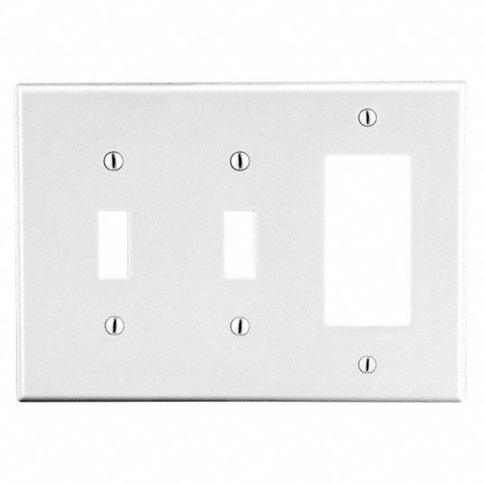 Toggle, Plastic, Toggle Switch/Rocker Wall Plate - 55KU42|PJ226W - Grainger