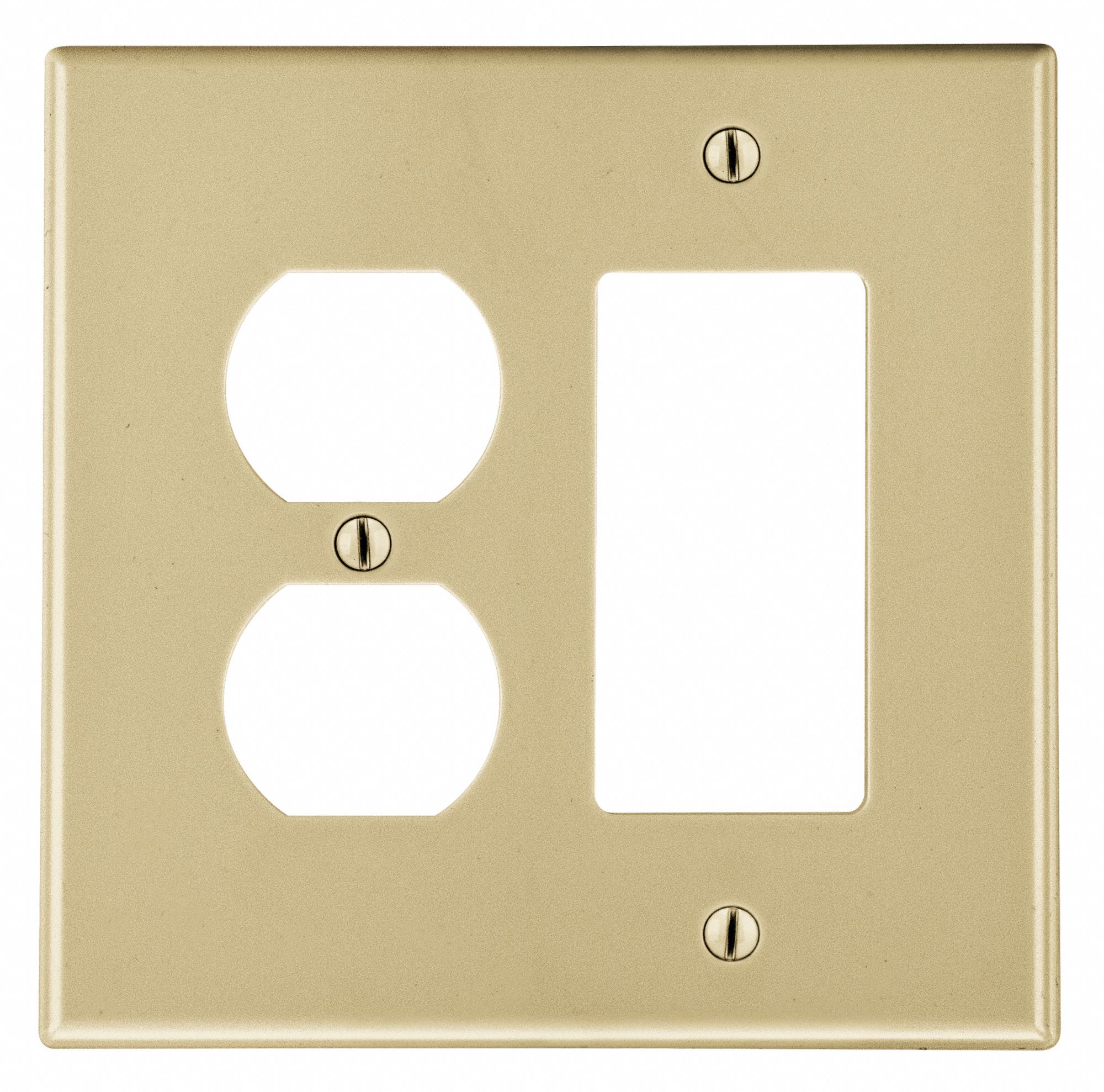 DUPLEX RECEPTACLE WALL PLATE,IVORY,POLY