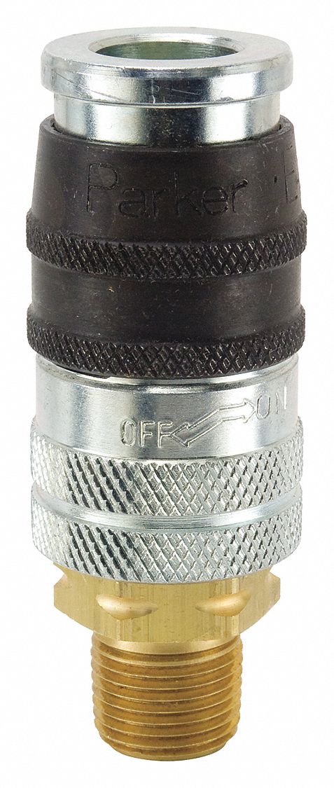 Quick Connect Hose Coupling: 3/4 in Body Size, 3/4 in Hose Fitting Size, 3/4"-14 Thread Size