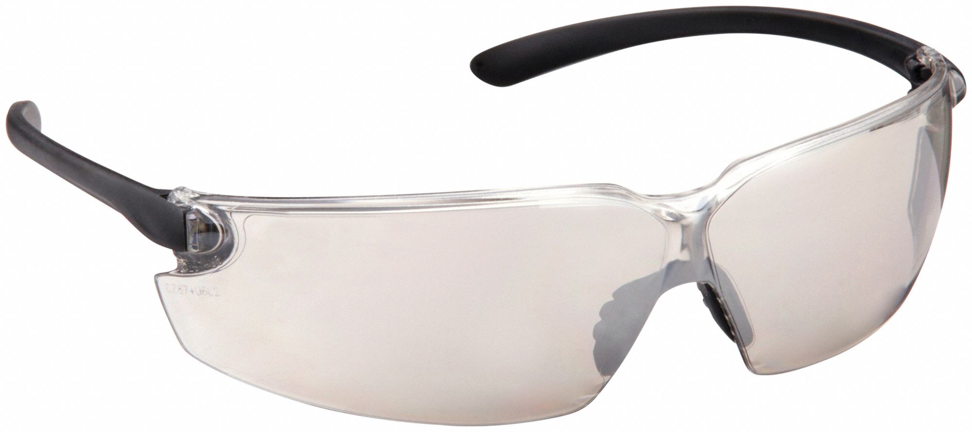 Safety Glasses: Clear Lens, Frameless, Scratch-Resistant, Dielectric, Clear Frame