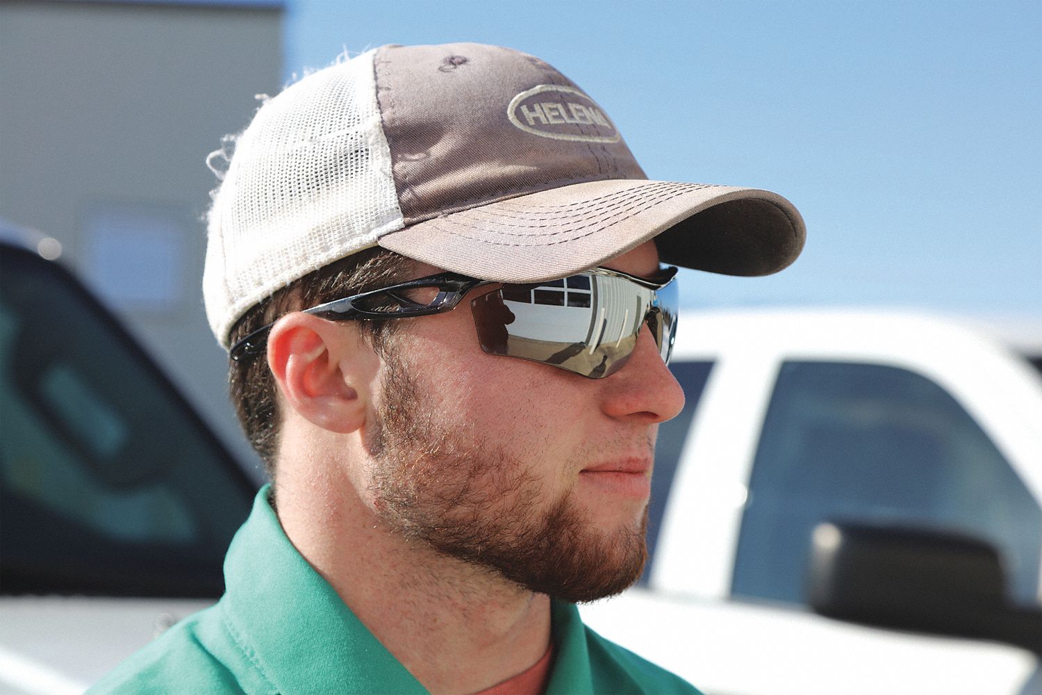 Safety Glasses: Gray Lens, Half-Frame, Mirrored, Gray Frame, Checklite(R) CL4 Series