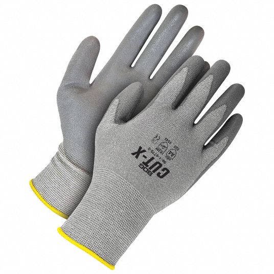 BDG Coated Gloves: 2XL ( 11 ), ANSI Cut Level A4, Palm, Dipped,  Polyurethane, HPPE ( 18 ga ), 1 PR