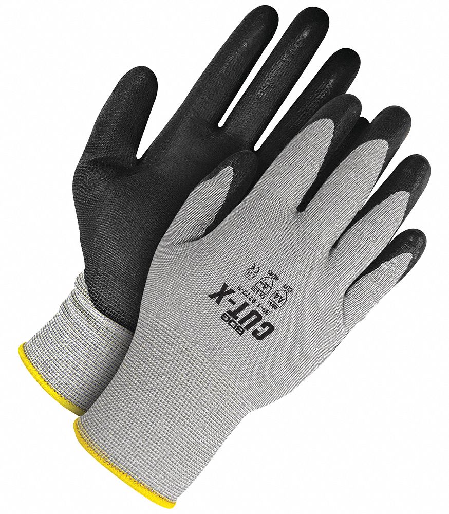 CUT-RESISTANT GLOVES, 18 GA, SZ XXL/11, BLACK/GREY, HPPE/NITRILE/FOAM, PR