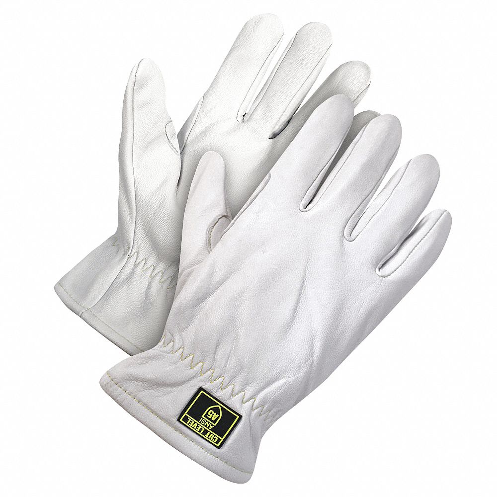 DRIVER GLOVE, PUNCTURE & CUT-RESISTANT, UNLINED, KEYSTONE THUMB, SZ S/7, PEARL, GOATSKIN, PR