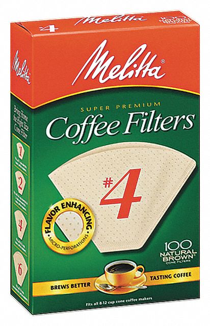 Coffee Filter: Cone, #4 Coffee Filter Size, 1,200 PK