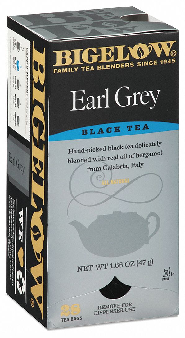 BIGELOW Tea Caffeinated, Earl Grey, Tea Bag, 0.06 oz Pack Wt, 1.66 oz