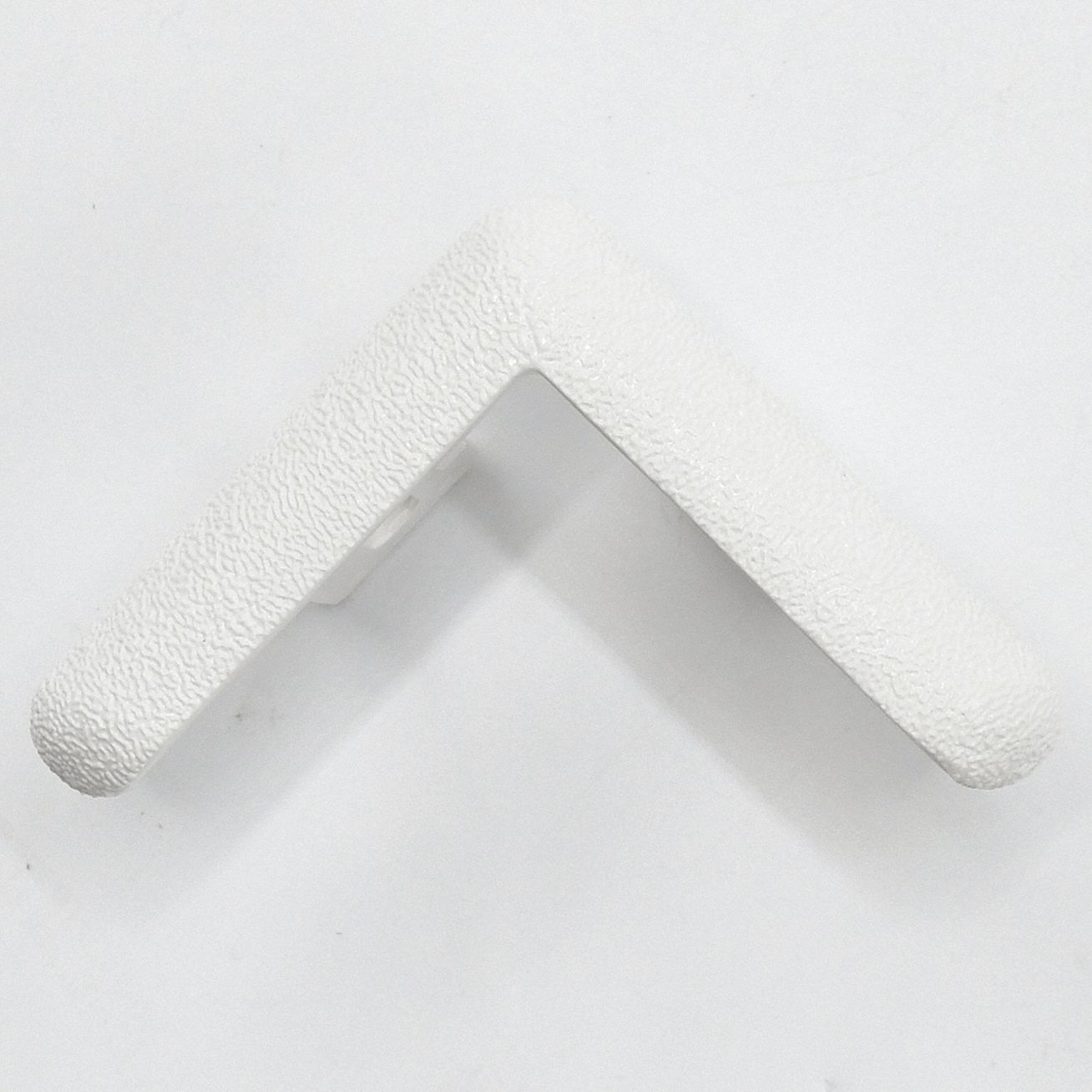 End Cap: End Cap, PETG, White, 2 in Leg Wd, 1/4 in Overall Ht, For 90° Angle, 0.25 in Thick