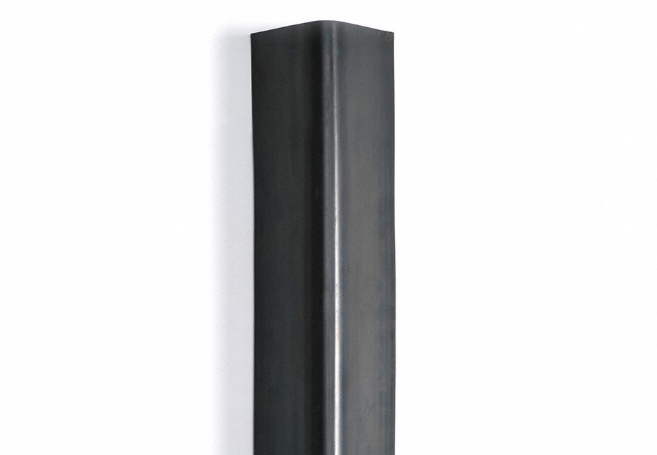 Corner Guard: Rubber, Black, For 90° Angle, 3.94 in Leg Wd, 9 27/32 ft Overall Ht