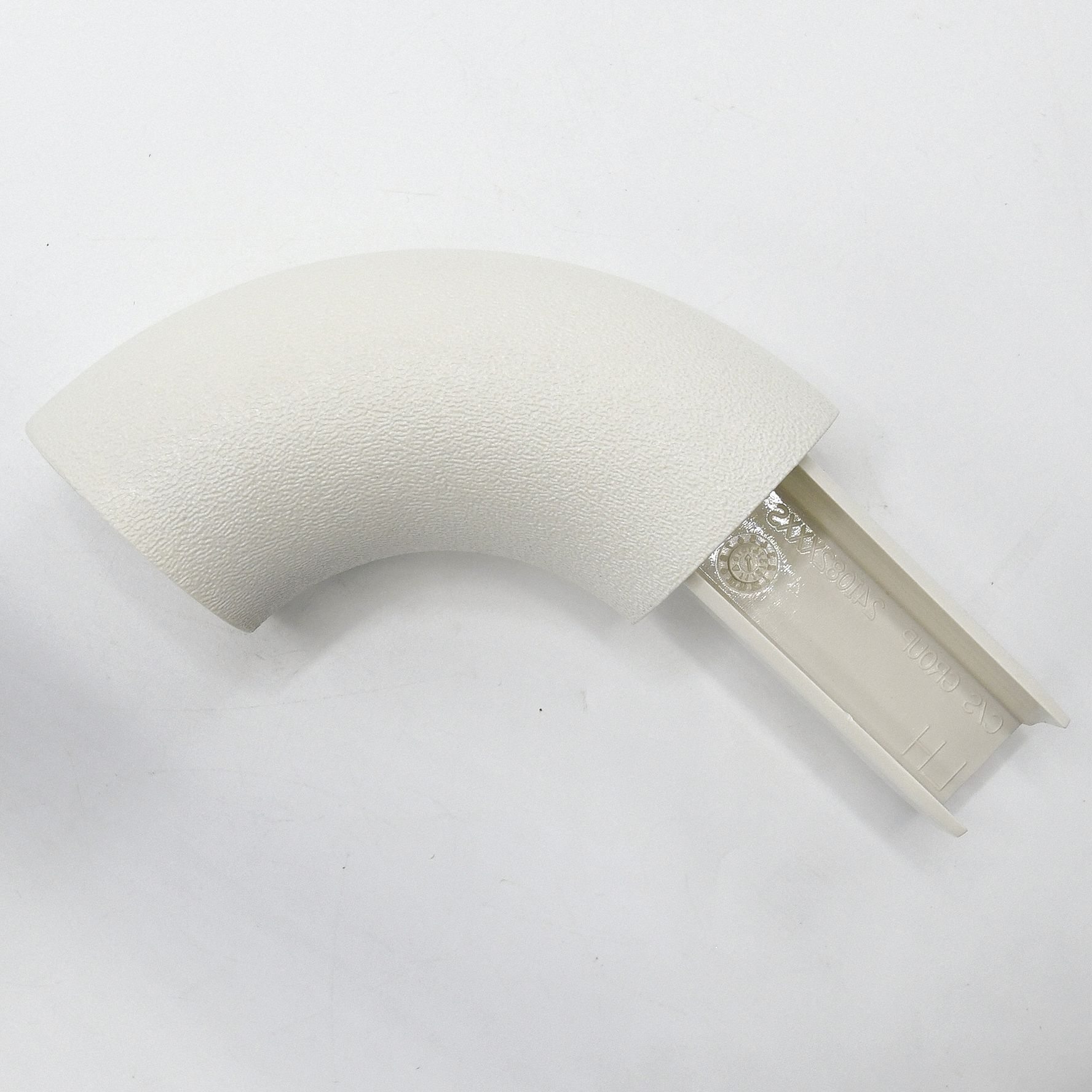 Handrail Return: Left-Hand Return, PETG, Mission White, Round, 1 1/2 Inch