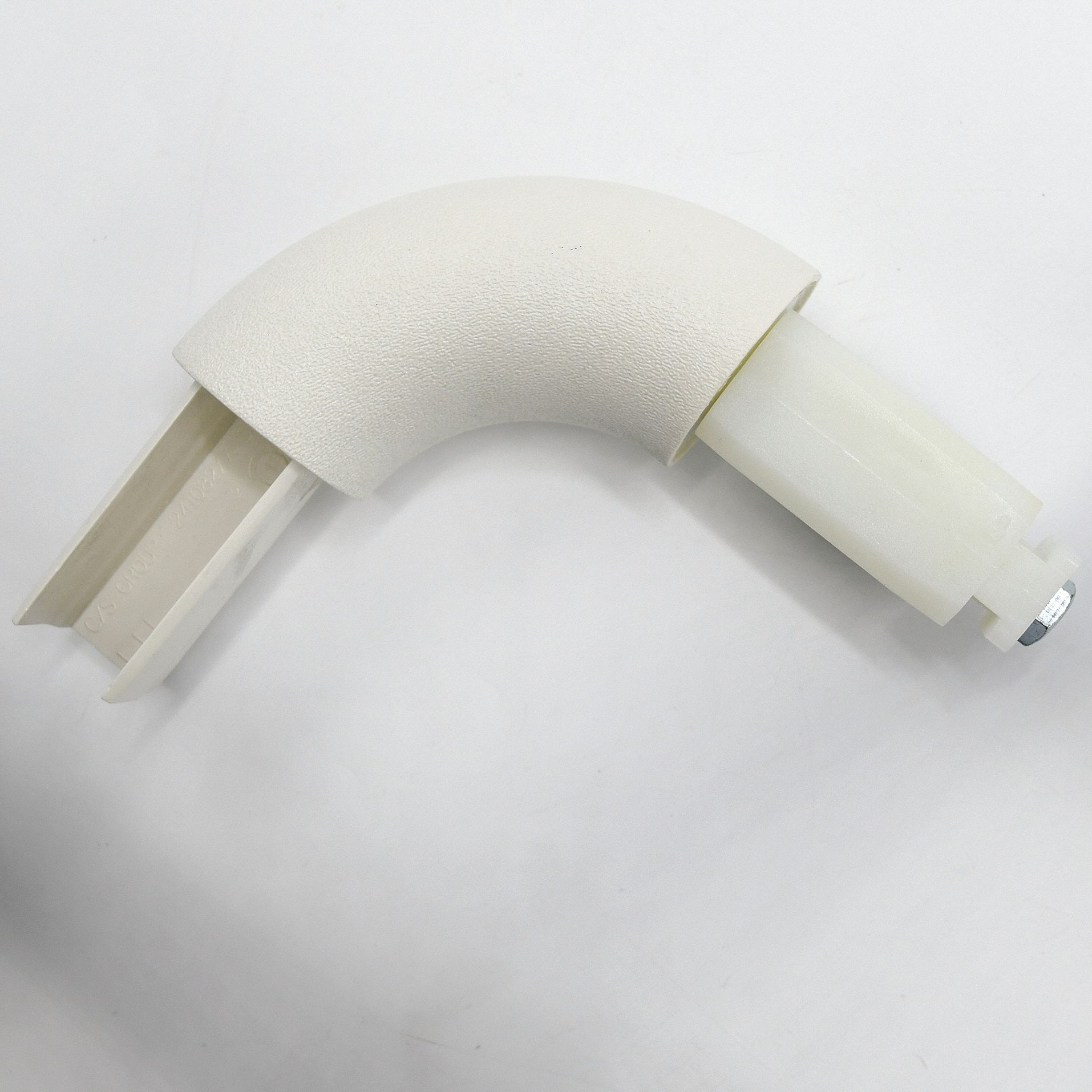 Handrail Corner: Inside Corner, PETG, Mission White, Round, 1 1/2 Inch, 1 1/2 in Mounted Ht