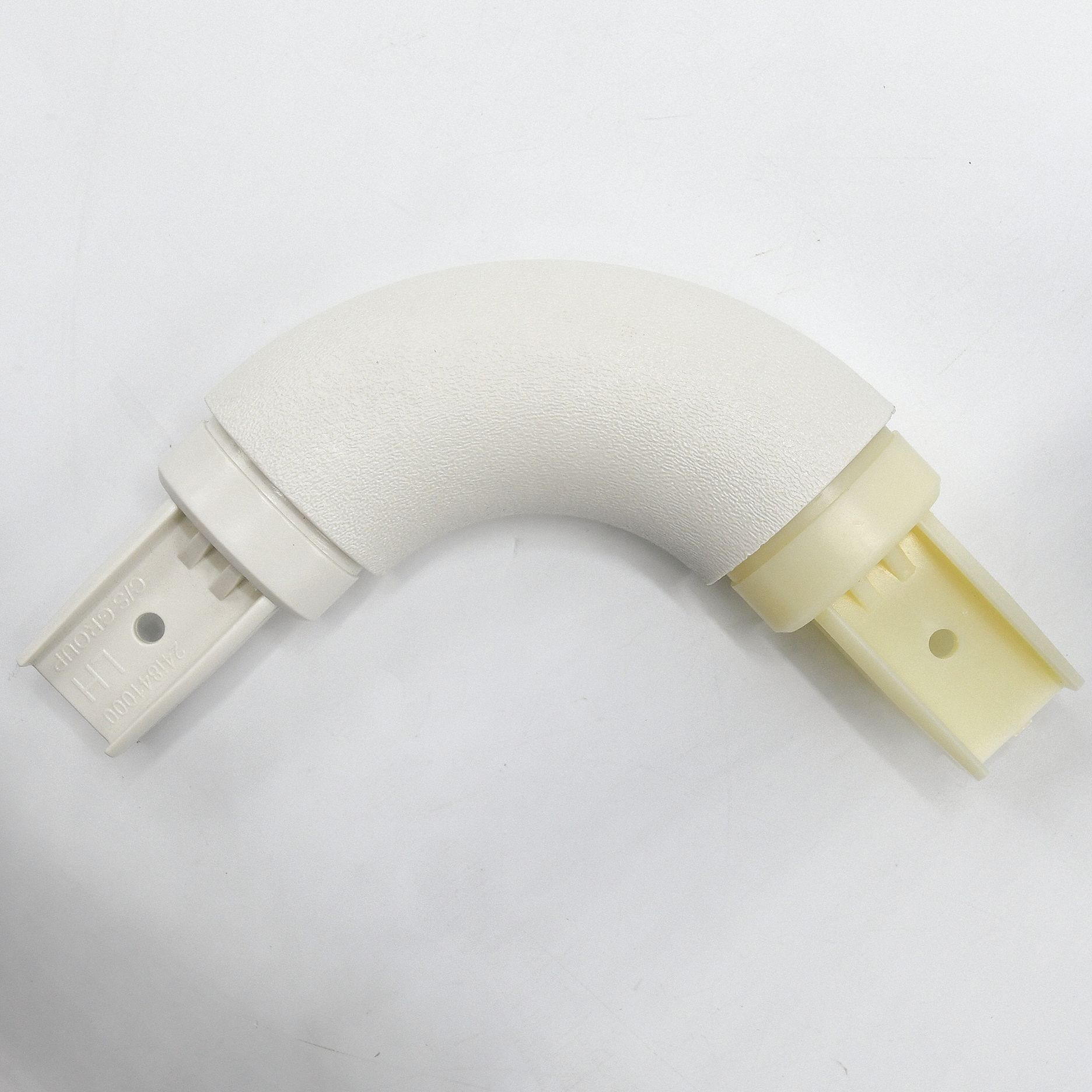 Handrail Corner: Inside Corner, PETG, Mission White, Oval, 1 1/2 Inch, 1 1/2 in Mounted Ht