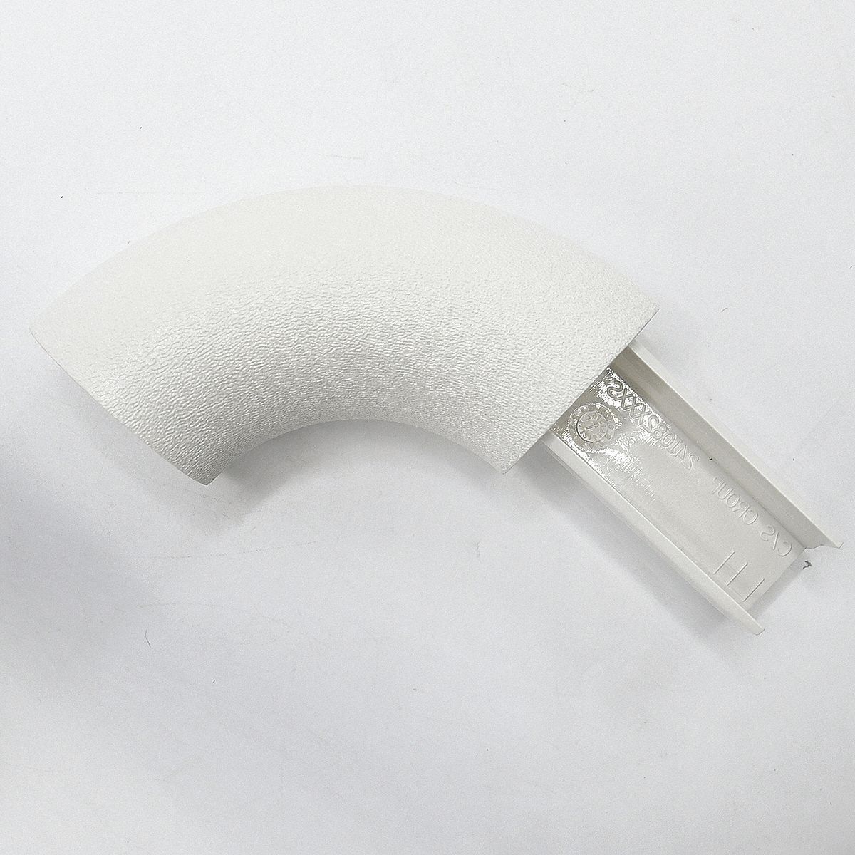 Handrail Return: Left-Hand Return, PETG, White, Round, 1 1/2 Inch, 1 1/2 in Mounted Ht